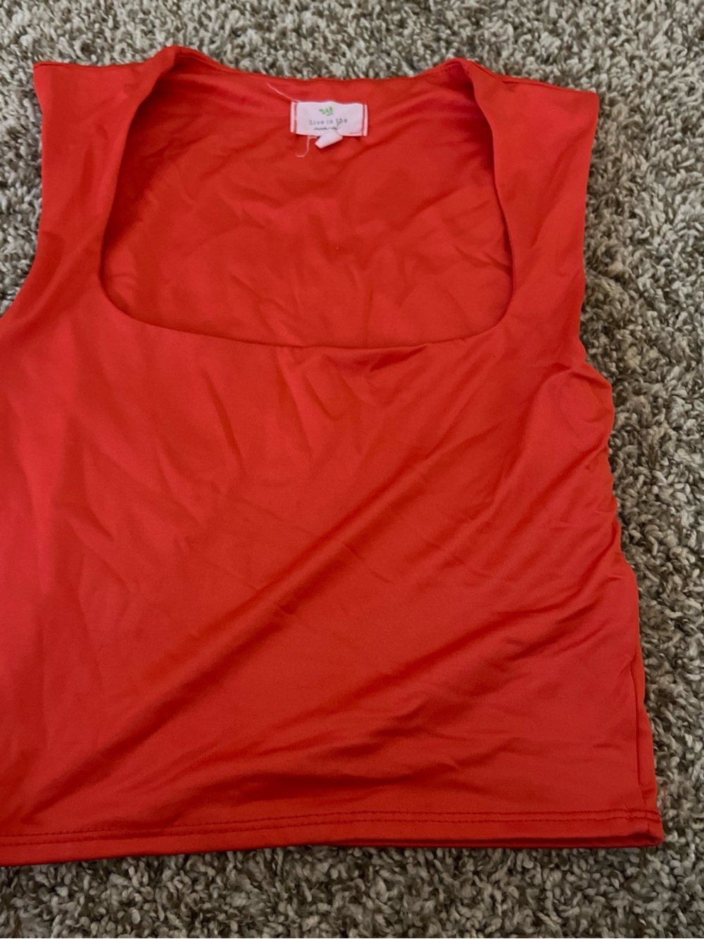 Luli Fama Bright Red Square-Neck Tank